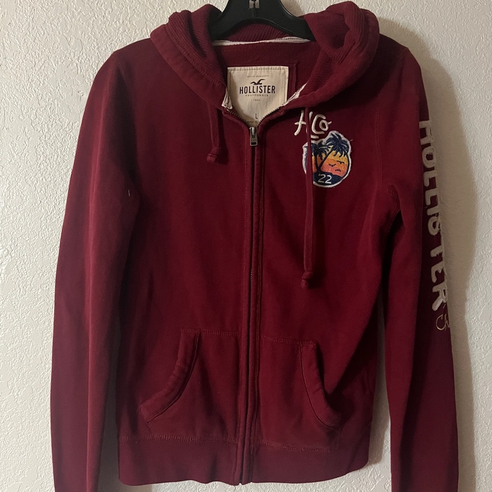 Hollister Burgundy Zip-Up Jacket
